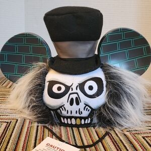 NWT DISNEY PARKS HAUNTED MANSION EARS Top HAT GHOST RARE Skeleton Skull Brick
